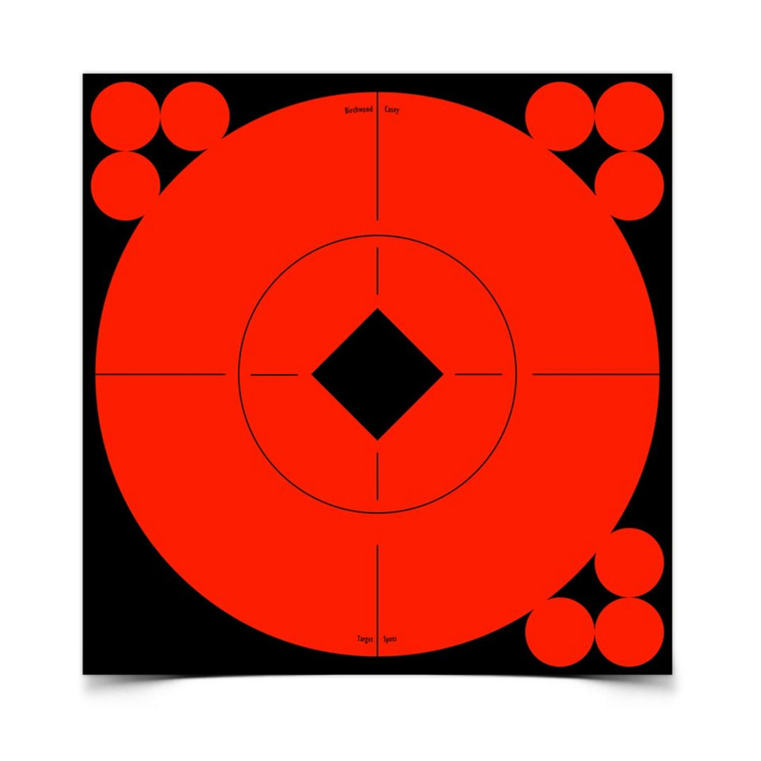 Birchwood Casey Target Spots 6" - 10 targets Self-Adhesive Targets, High-contrast, radiant orange color