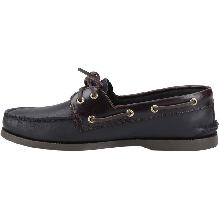 Sperry Authentic 2 Eye Boat Shoe Amaretto/Black