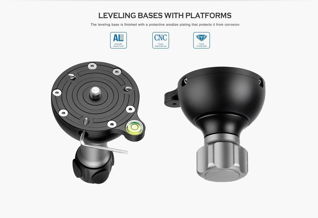 Leofoto YB-75MP Levelling Base for 75mm Bowl Tripods
