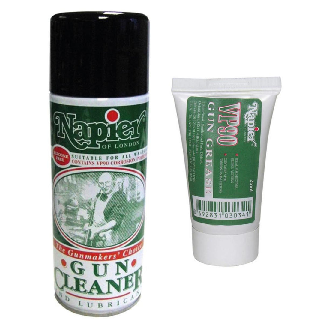 BushWear Napier Gun Cleaner 300ml Spray and Napier Gun Grease Tube 25ml (1.05 oz) Bundle