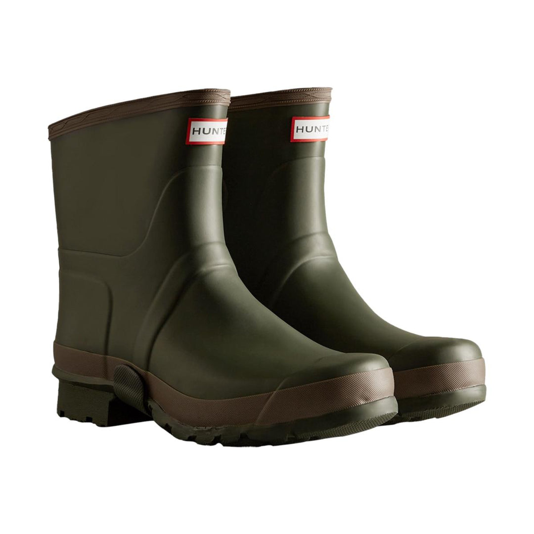Hunter Gardener Short Wellington Boot Dark Olive/Clay