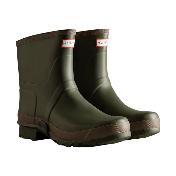 Hunter Gardener Short Wellington Boot Dark Olive/Clay