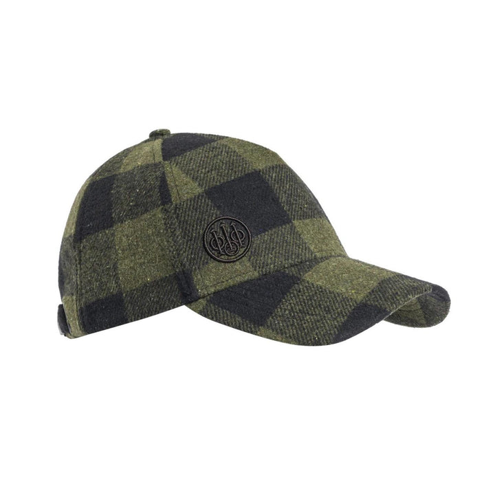Beretta LODGE CHECKERED CAP Green Moss Check OSFA - Hunting cap camouflage safety for Men