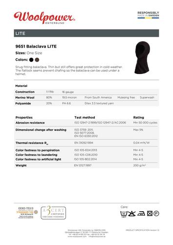 Woolpower Balaclava LITE