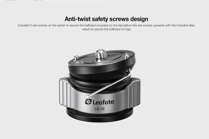 Leofoto LB-38 Mini Half-Ball Levelling Base for Tripods
