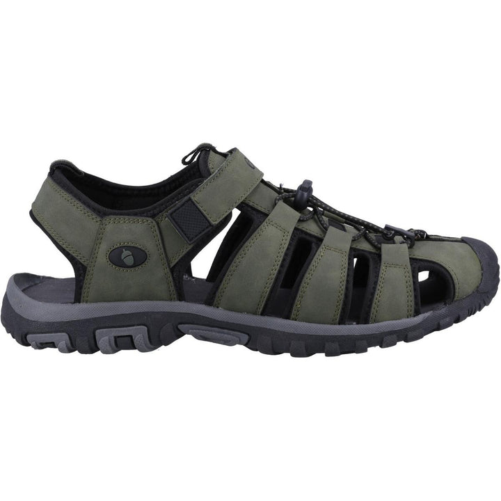 Cotswold Furze Sandals Khaki - is crafted with lightweight recycled uppers, It has a pull toggle fastening for secure fit