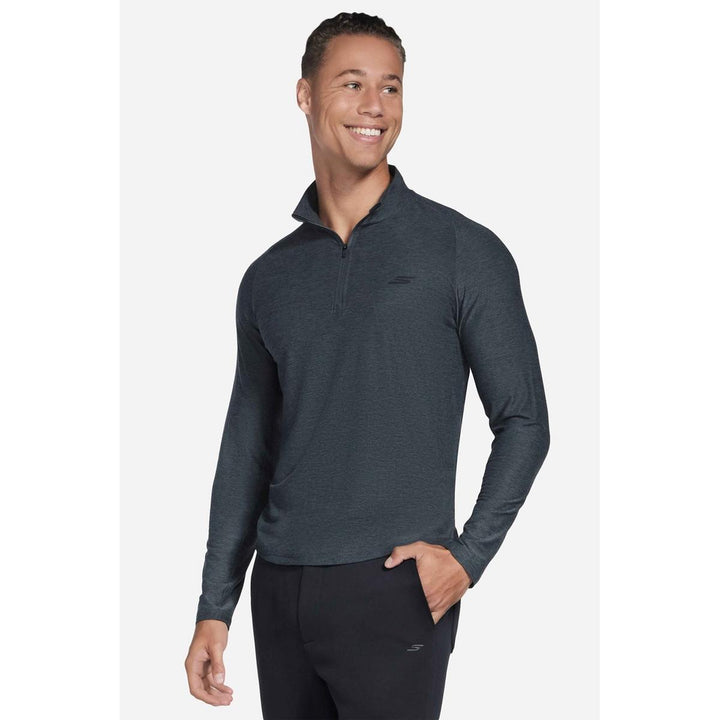 Skechers GO DRI All Day Performance 1/4 Zip Black/Charcoal