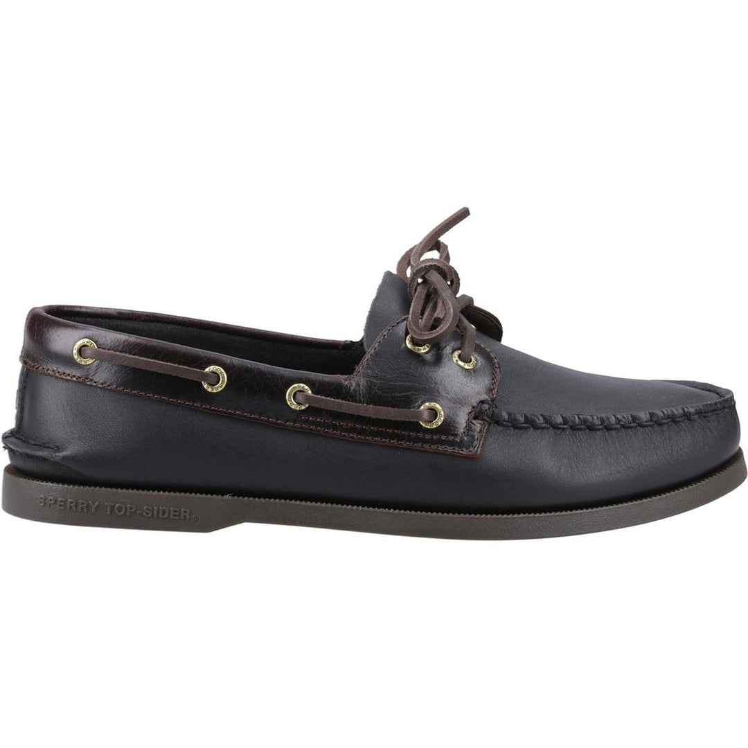 Sperry Authentic 2 Eye Boat Shoe Amaretto/Black