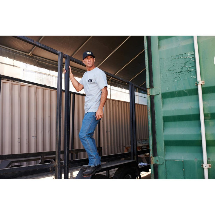 Caterpillar Trademark Tee Blue Fog Heather