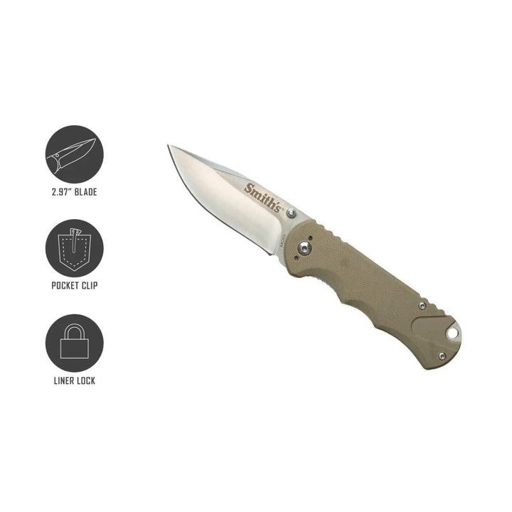 Smiths Satin Drop Point Blade - Desert Tan
