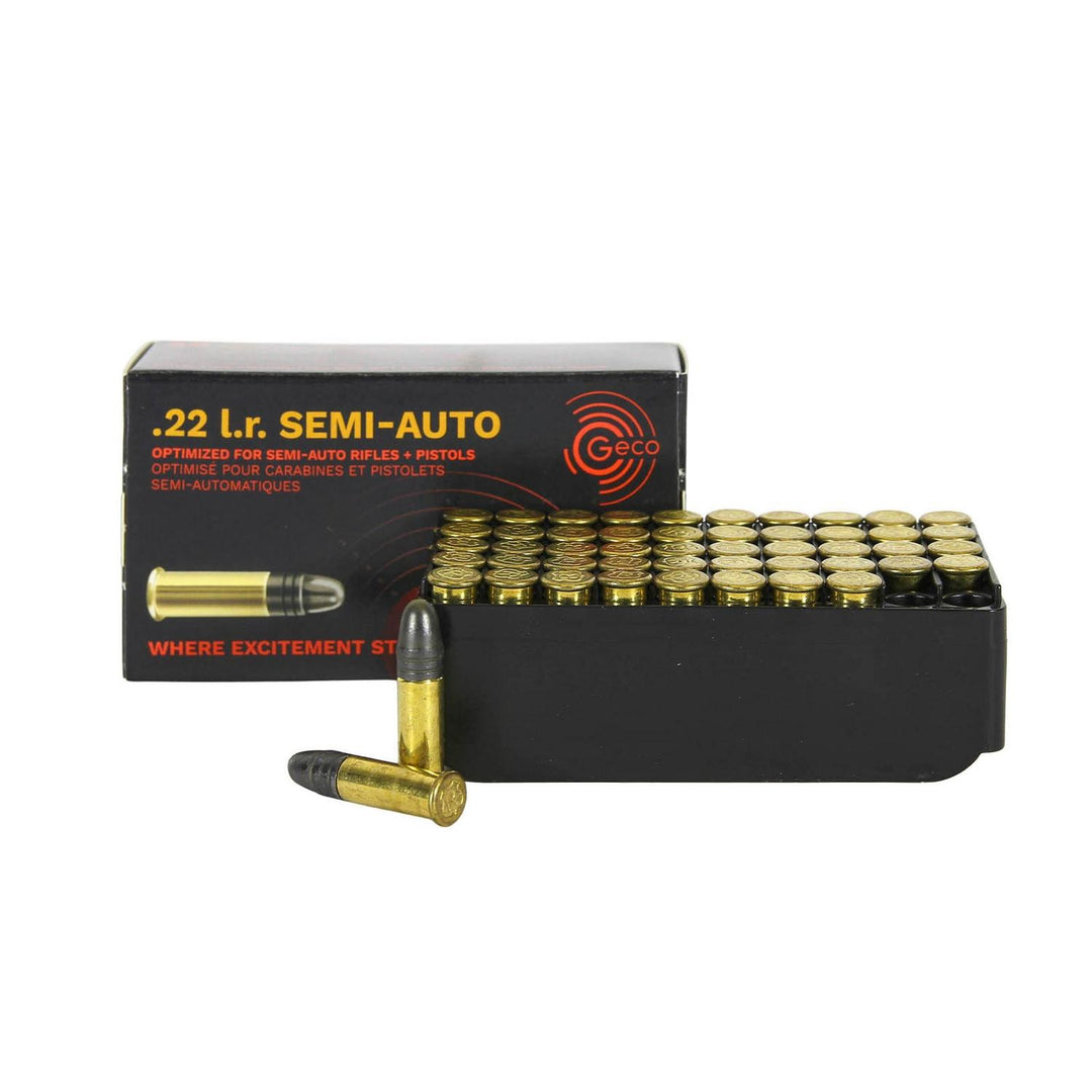 Geco Semi Auto .22LR 40gr LRN Target Rimfire Ammunition, 100 Rounds