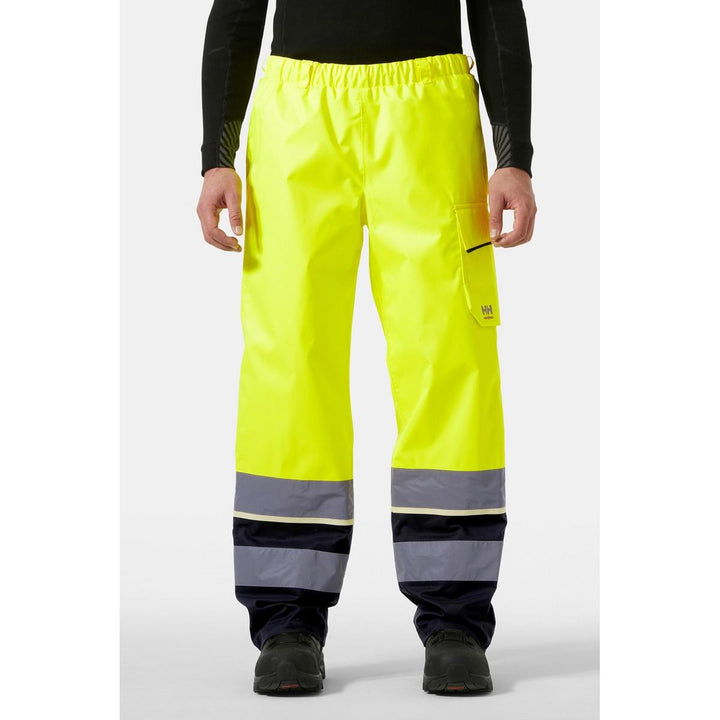 Helly Hansen Workwear UC-ME Hi Vis Shell Trousers Yellow/Ebony