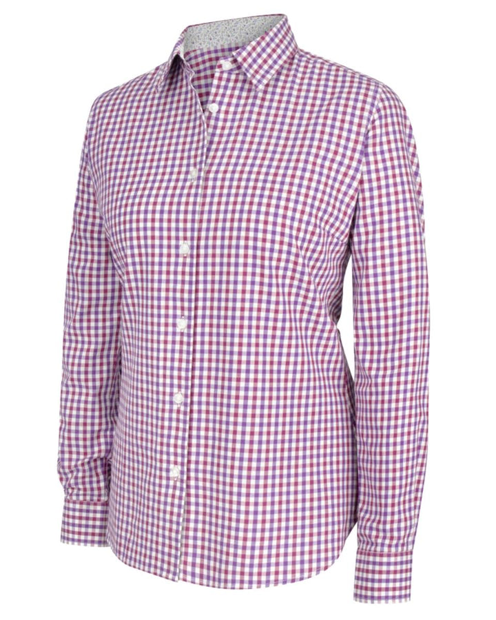 Hoggs of Fife Becky Ii Ladies Cotton Shirt - Violet/Cerise