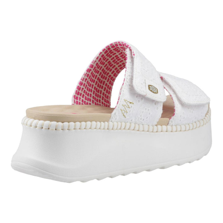 HEYDUDE Delray Slide Eyelet Sandal White