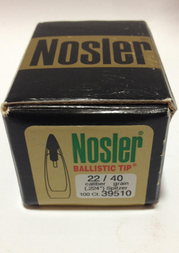 Nosler 22 /.224 40gr  (Ballis Tip) 100pk 39510