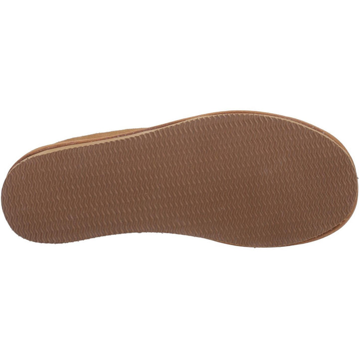 Cotswold Foxmoor Slippers Tan - With luxury sheepskin lining and suede uppers your toes will be surrounded by super soft warmth., Featuring embroidered upper detailing for that extra touch – view 2