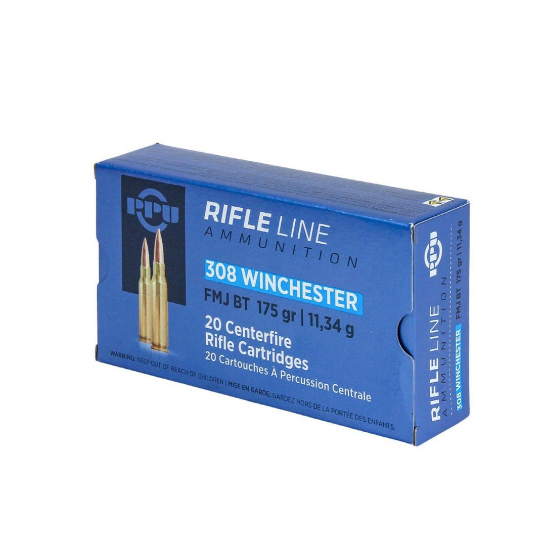 PPU Prvi Partizan .308 Win 175gr FMJ Boat Tail Rifle Ammo, 20 Rounds