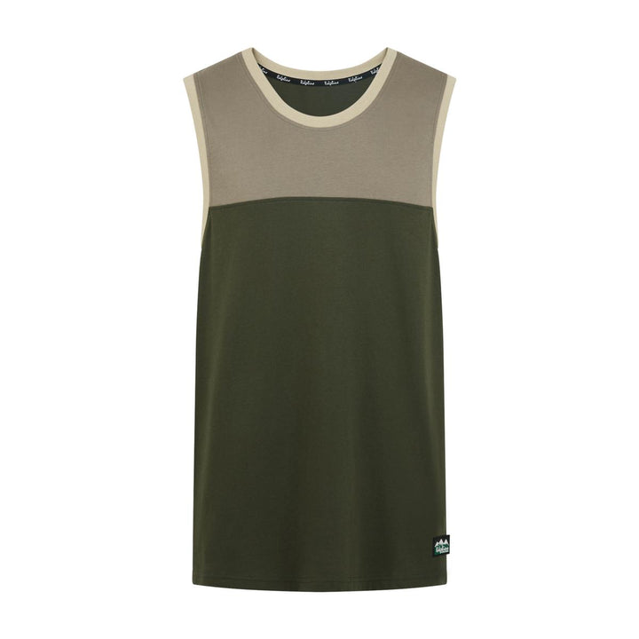 Ridgeline Mens Back Slider Singlet Top Olive Multi