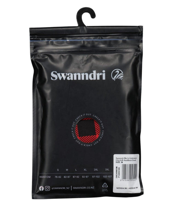 Swanndri Men's Underwear - Organic Cotton Check Boxer Briefs