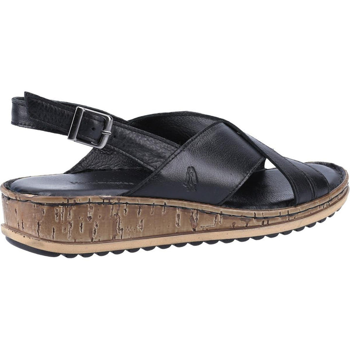 Hush Puppies Elena Cross Over Wedge Sandal Black