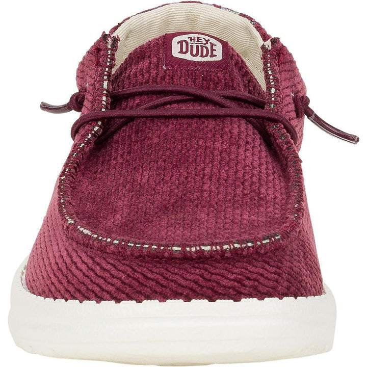 HEYDUDE Wendy Corduroy Leo Shoes Burgundy