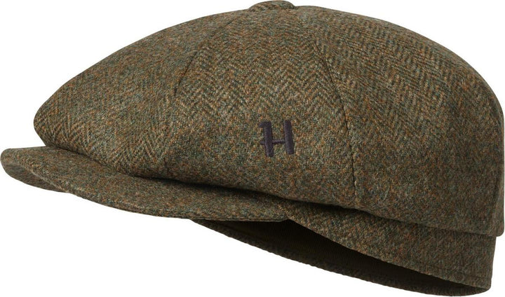 Harkila Kenmore Cl. baker boy cap Forest green/Herringbone