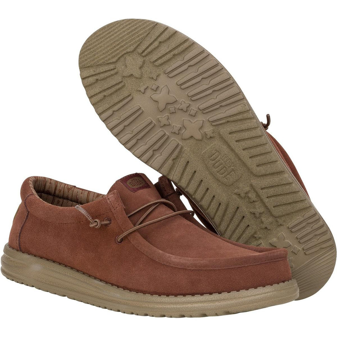 HEYDUDE Wally Suede Shoes Dark Brown