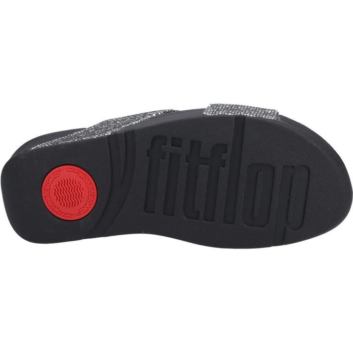 Fitflop Lulu Glitterball Cross Slides Silver