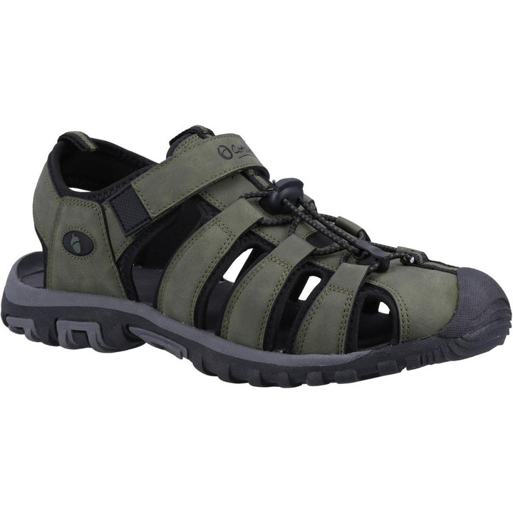 Cotswold Furze Sandals Khaki - is crafted with lightweight recycled uppers, It has a pull toggle fastening for secure fit