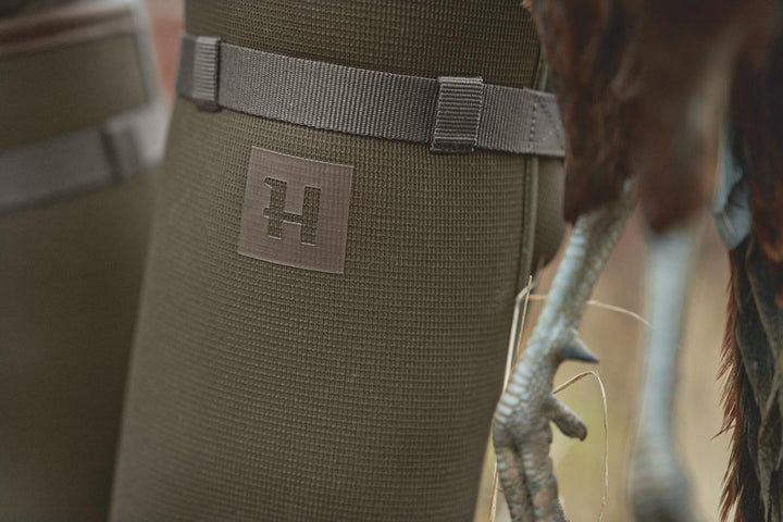 Harkila Forester Textile Rubber Boot in Willow Green/Deep Brown - Rubber Boots