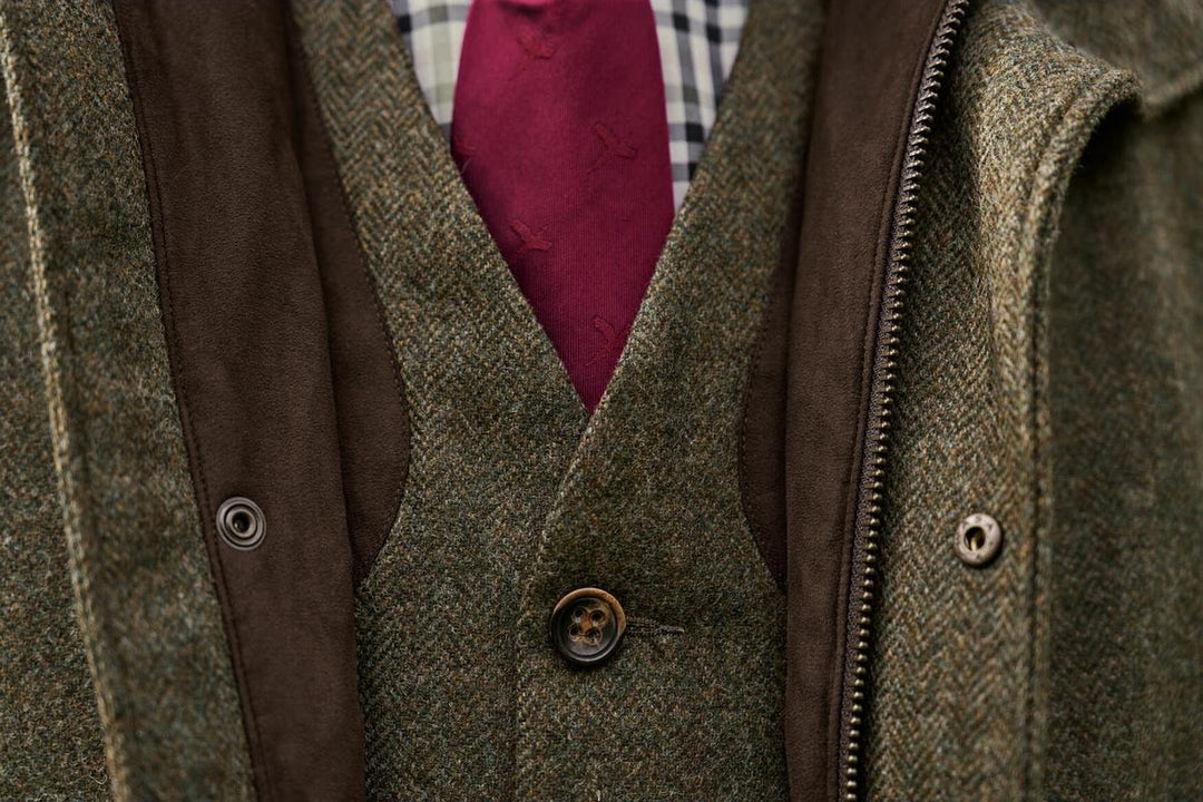 Harkila Kenmore shooting waistcoat Forest green/Herringbone