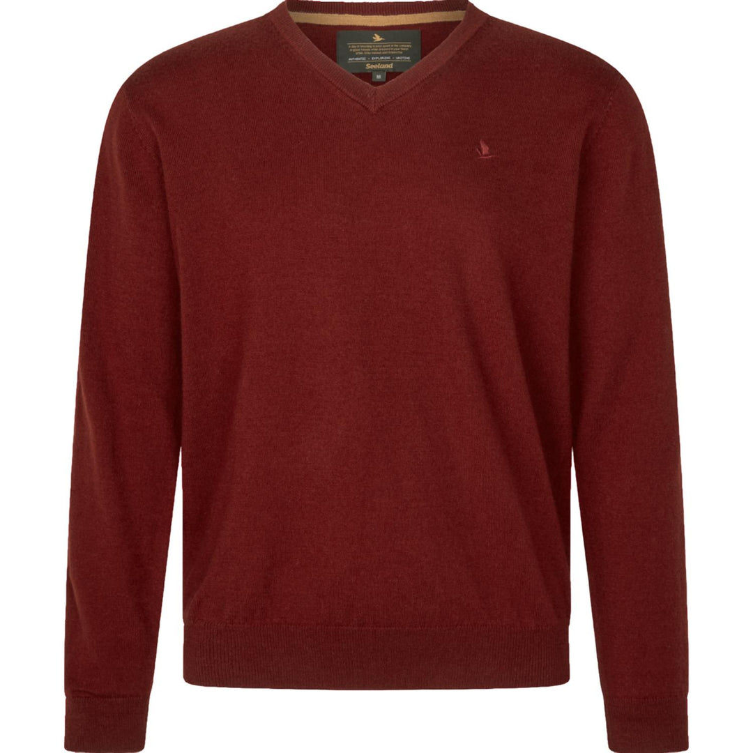 Seeland Pine V-Neck Pullover Merlot