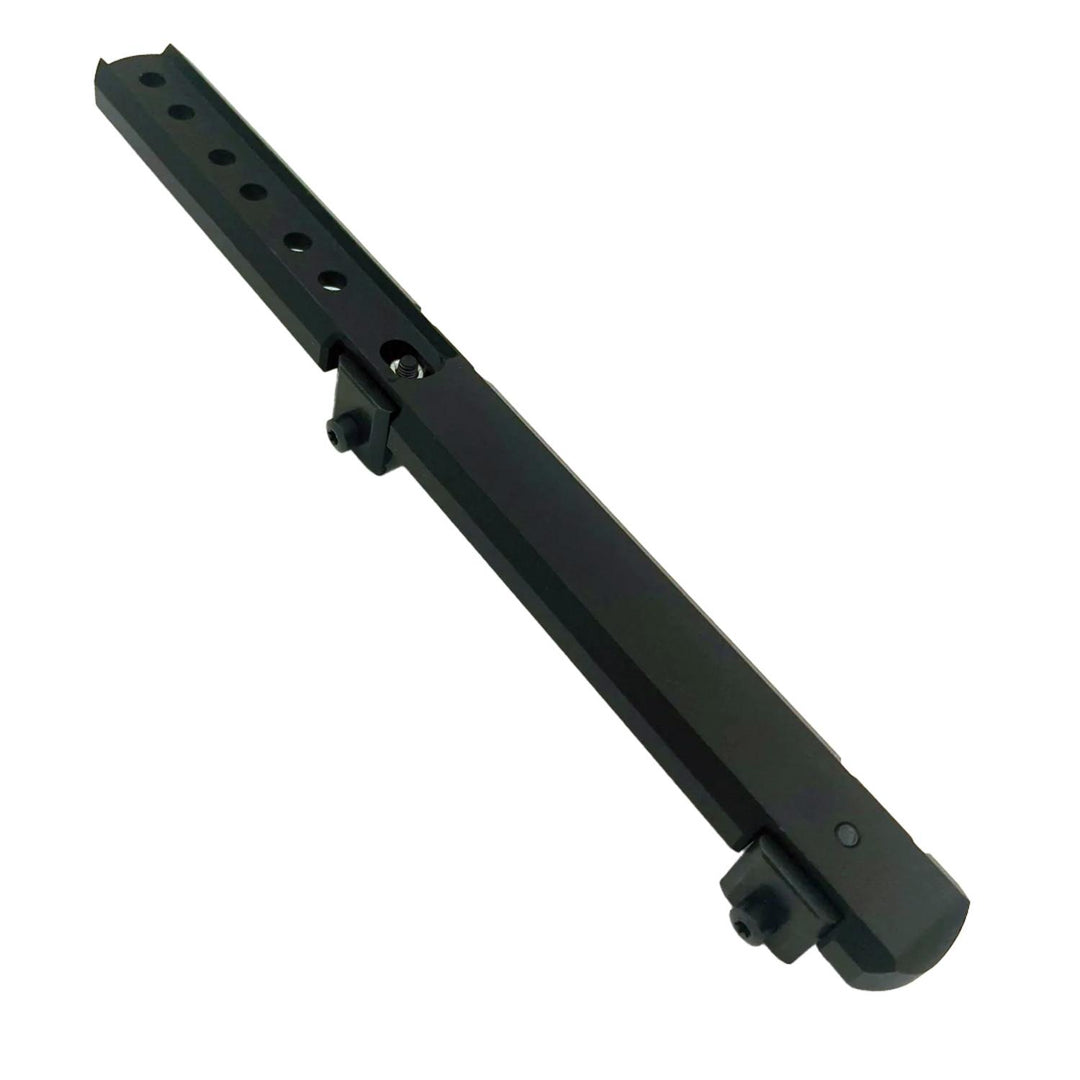 Nieload S&L mount for the Pulsar Trail thermal, long black slotted bar with an integral clamp block at the lower end, shown diagonally on white