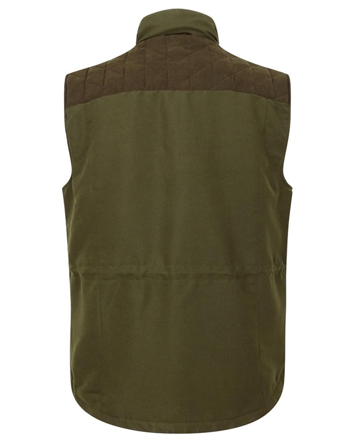 Hoggs of Fife Kincraig Field Waistcoat Olive Green - Two-tone Shell fabric: 85% micro polyester and 15% nylon honeycomb, DWR coating
