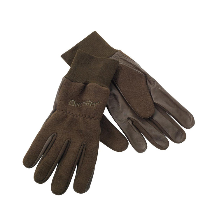 Deerhunter Fleece Gloves with Leather Art Green