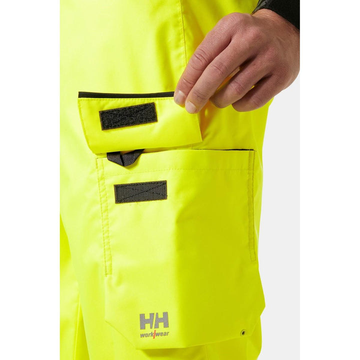 Helly Hansen Workwear UC-ME Hi Vis Shell Trousers Yellow/Ebony