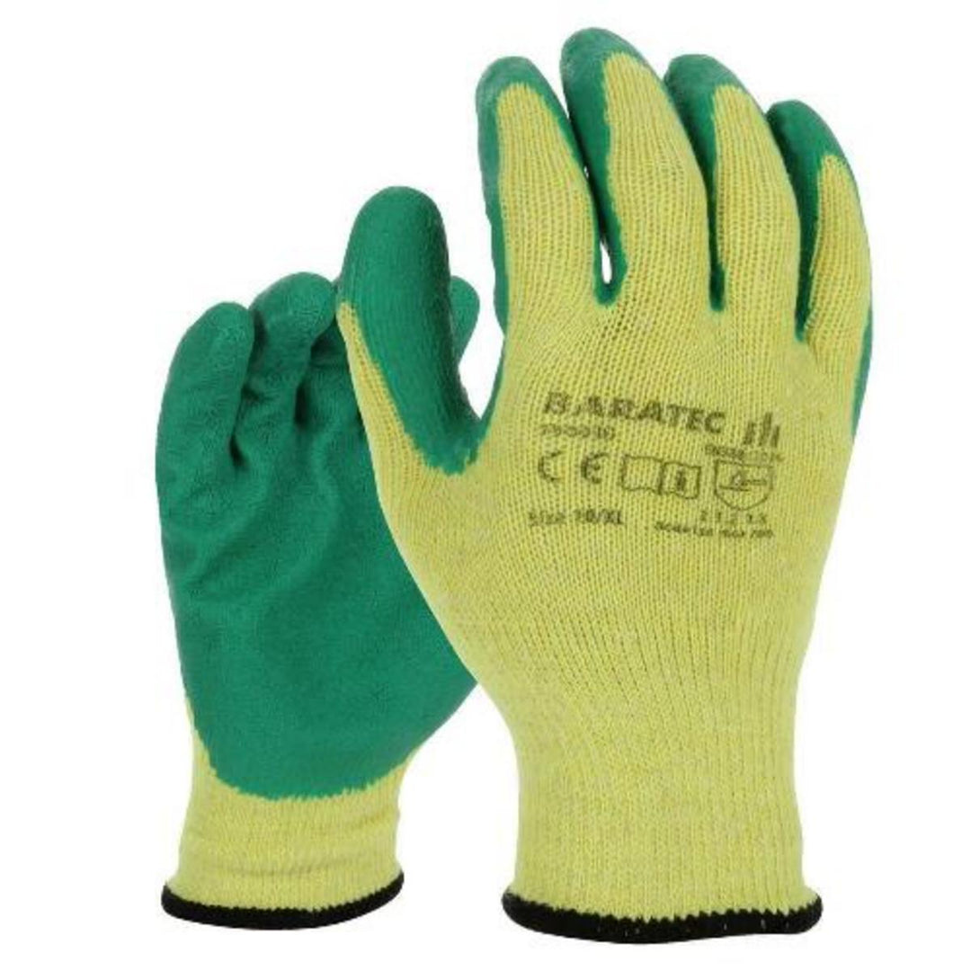 Baratec Latex Gripper Gloves Wet & Dry Grip EN388 - 12 Pack