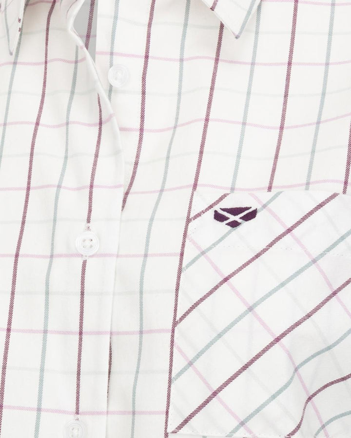 Hoggs of Fife Aberlady Ladies Tattersall Shirt Purple/Minera