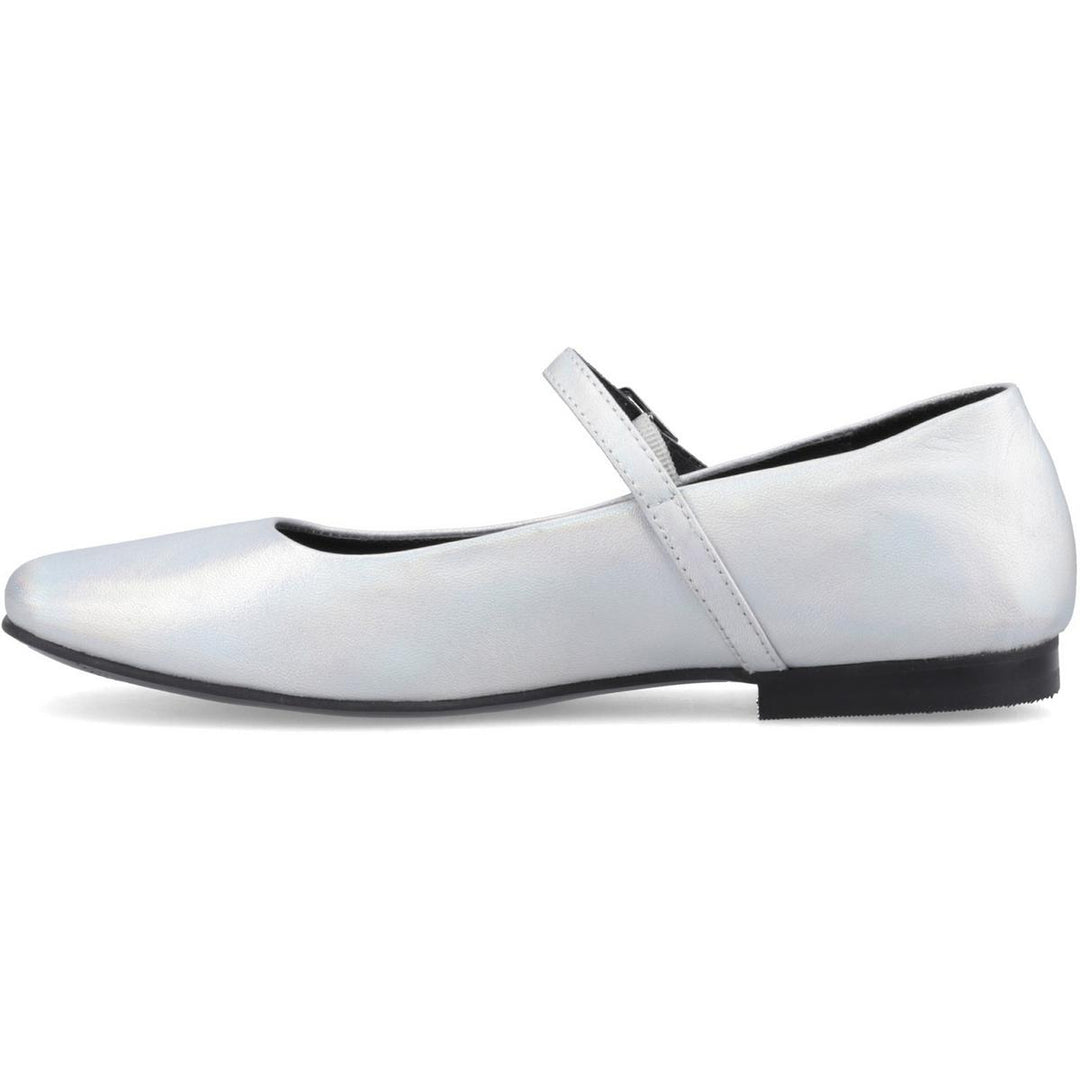 Pasha Leather Ballerina Silver