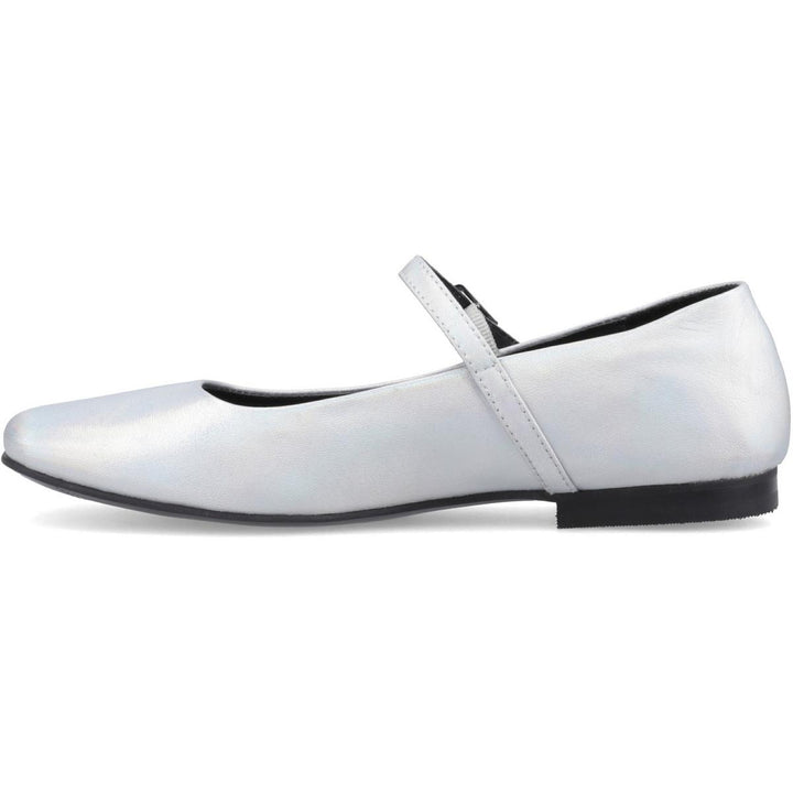 Pasha Leather Ballerina Silver