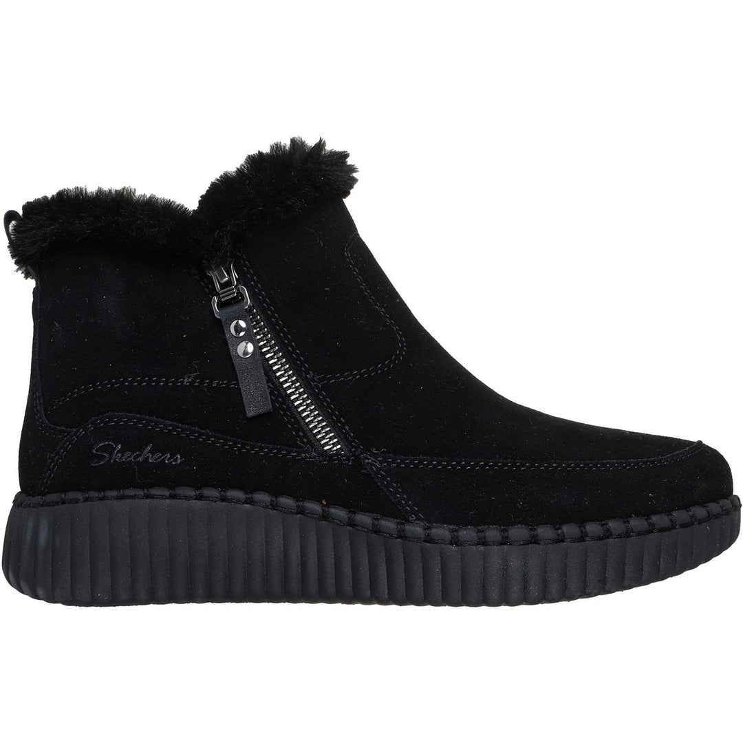 WILSHIRE BLVD FRESH ZIP Black Suede/Faux Fur