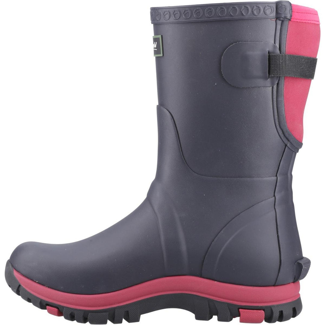 Cotswold Realm Adjustable Short Wellington Boot Navy/Pink