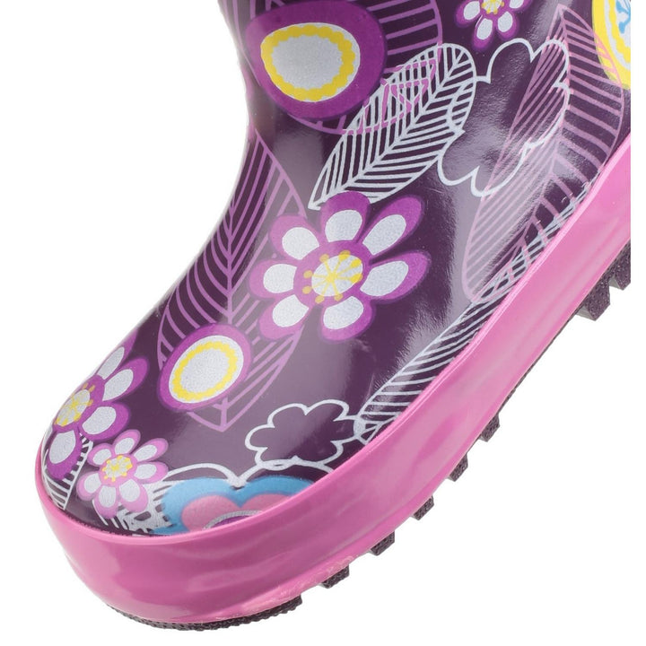 Cotswold Puddle Waterproof Pull On Boot Flower - Natural Rubber Exterior, Synthetic Comfortable Lining