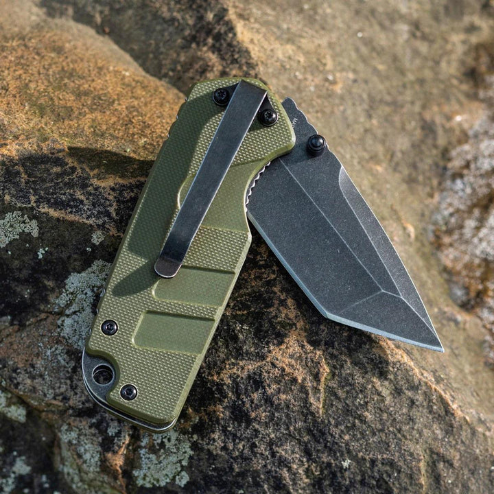 Smiths Black Stonewash Tanto Blade - OD Green