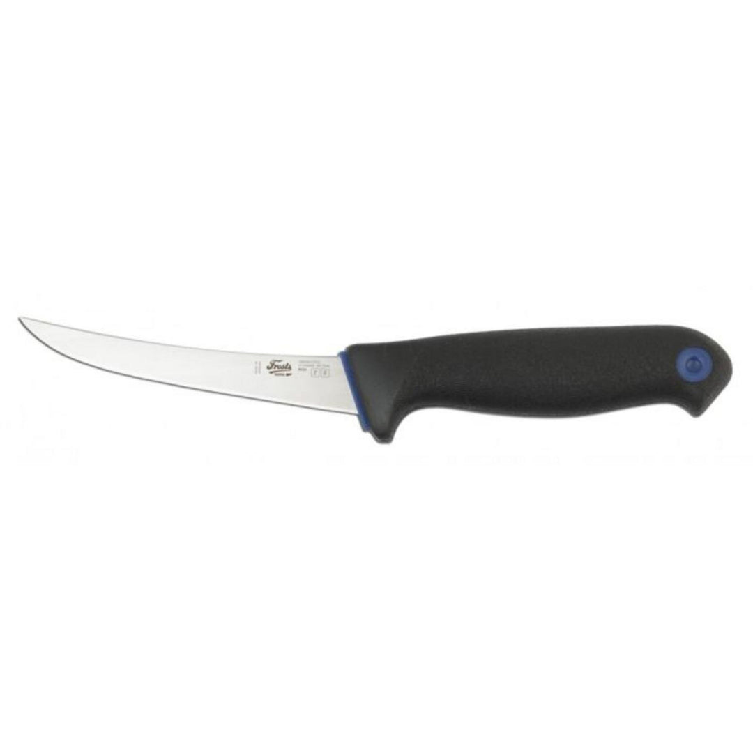 Curved Boning Knife, Elastomer Handle, Black
