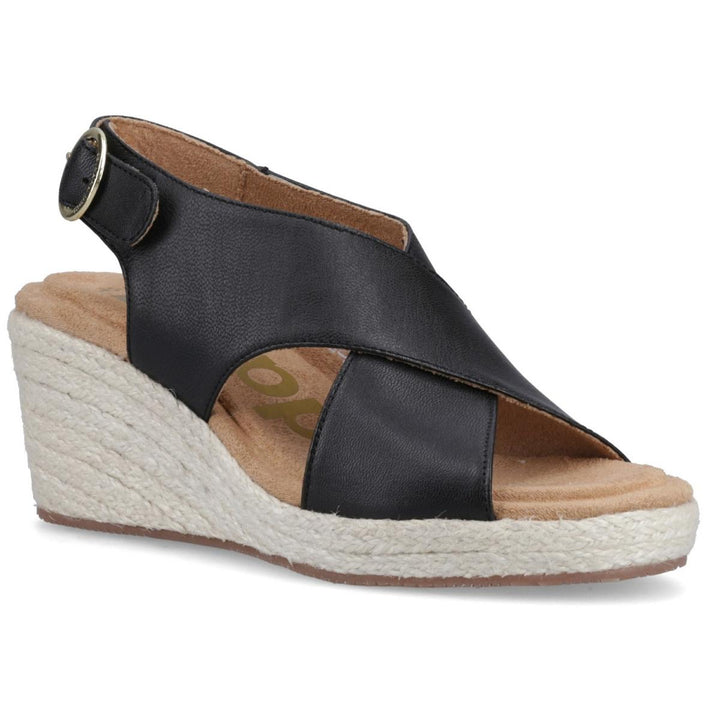Willow Rattan Sandal Black
