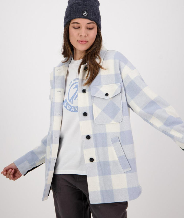 Swanndri Anchorage Wool Shirt Jacket Powder Check