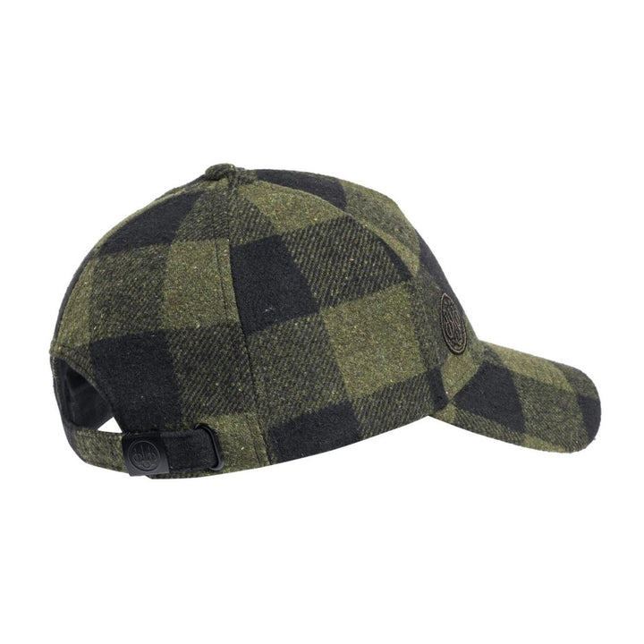 Beretta LODGE CHECKERED CAP Green Moss Check OSFA - Hunting cap camouflage safety for Men