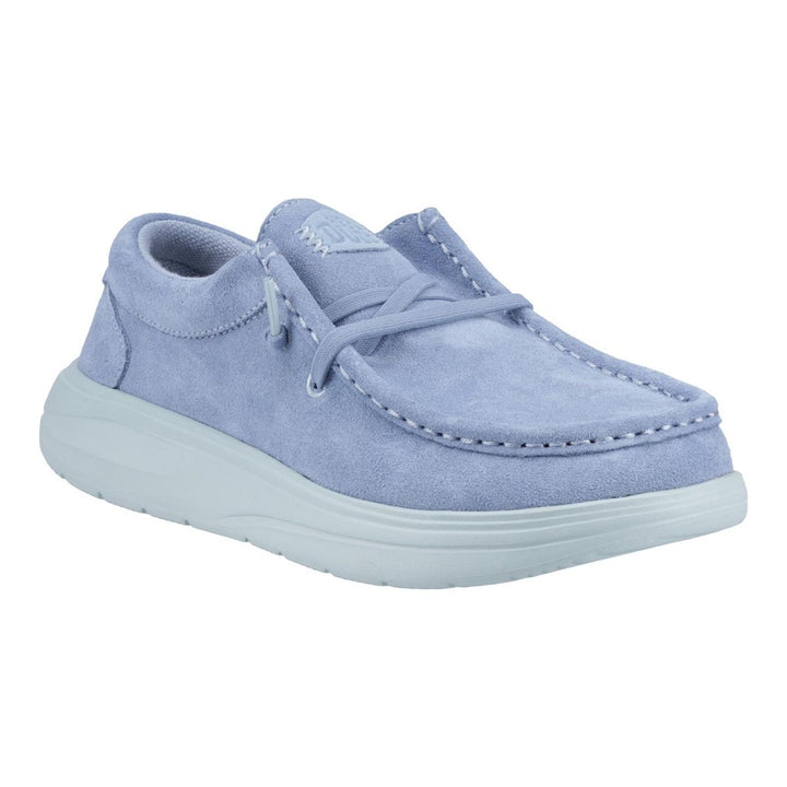HEYDUDE Wendy COMF Suede Shoes Faded Denim/Cloud Blue