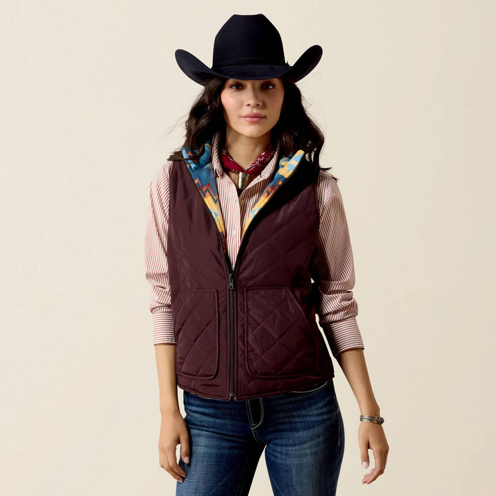 Ariat Ladies Dilon 2.0 Reversible Insulated Vest Chplm/lksdsw